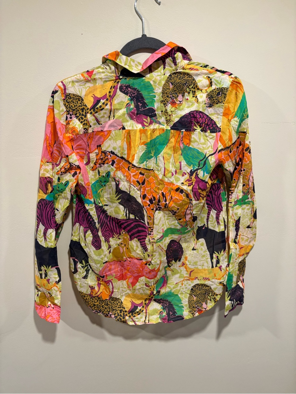 NWT J.Crew Classic Popover Ratti Safari Print Yellow Voile Cotton Shirt - Picture 2 of 4